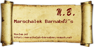 Marschalek Barnabás névjegykártya